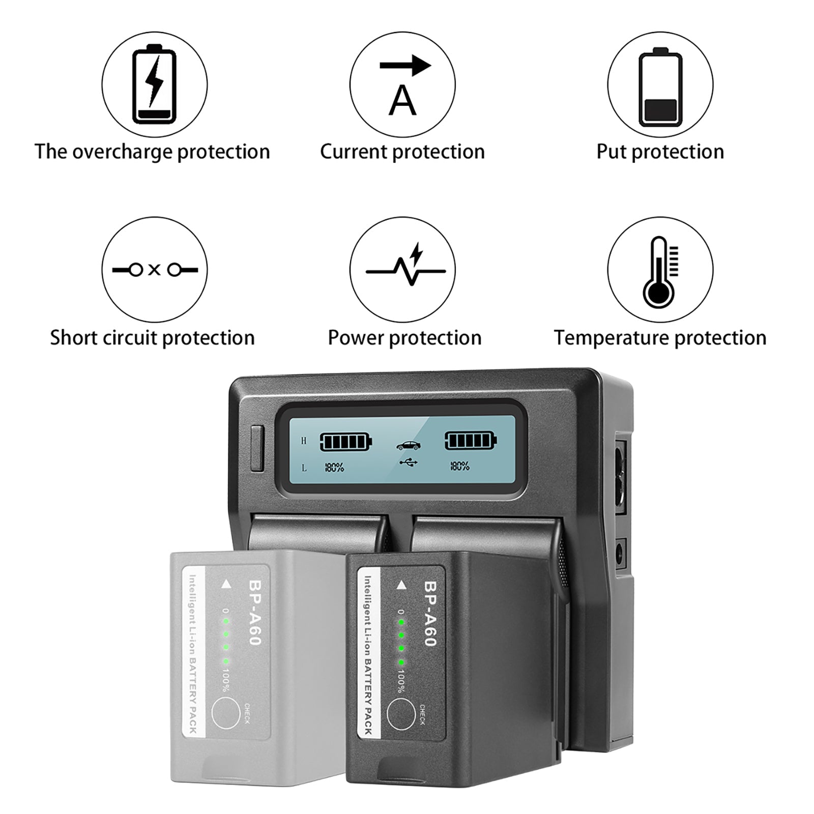GVM BP-A60 Dual Charger with Battery for Canon C300 Mark II, C200 & C200B (6800mAh) - GVMLED