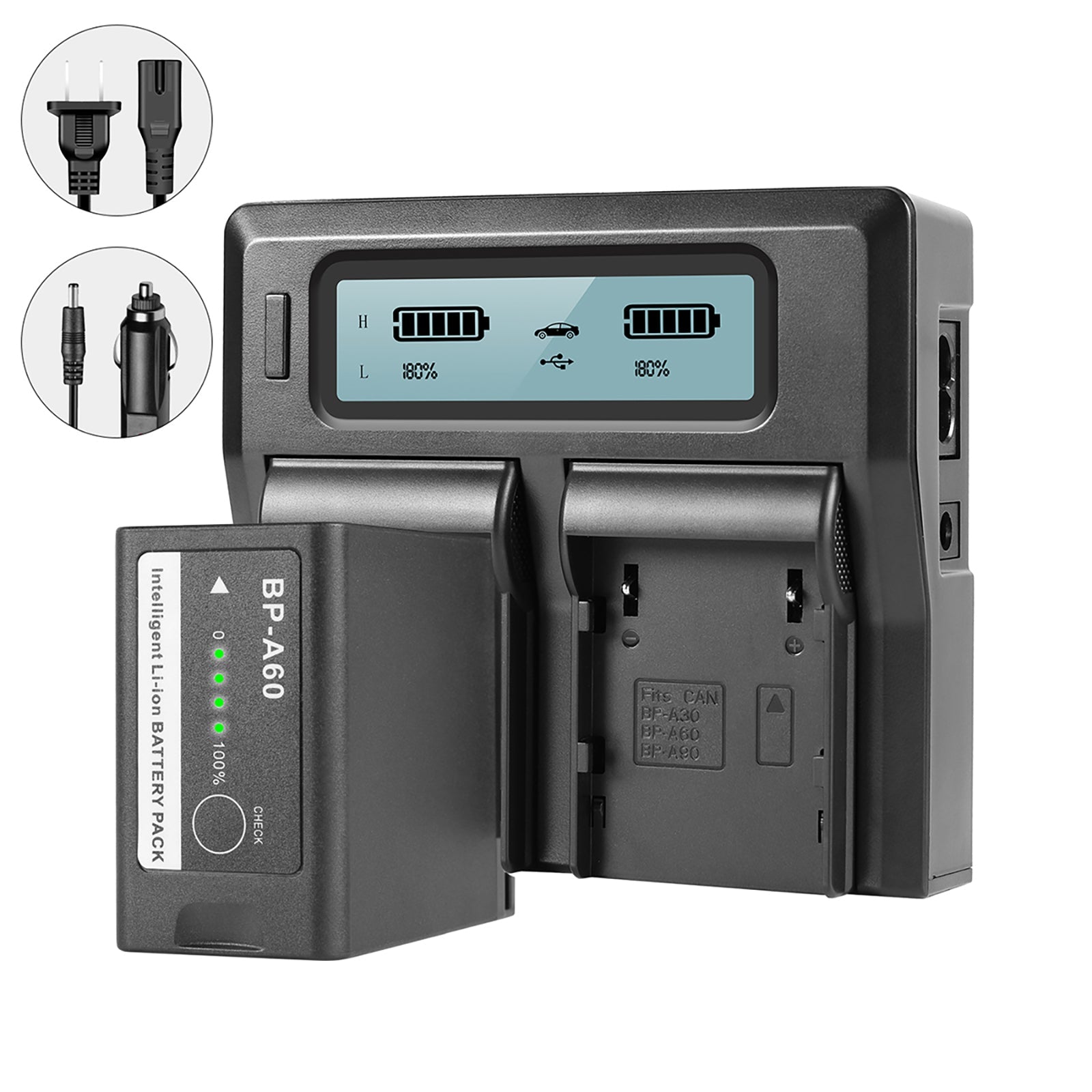 GVM BP-A60 Dual Charger with Battery for Canon C300 Mark II, C200 & C200B (6800mAh) - GVMLED