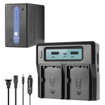 GVM BP-U65 5600mAh Battery with Charger for Sony PMW / PXW Series Cameras - GVMLED