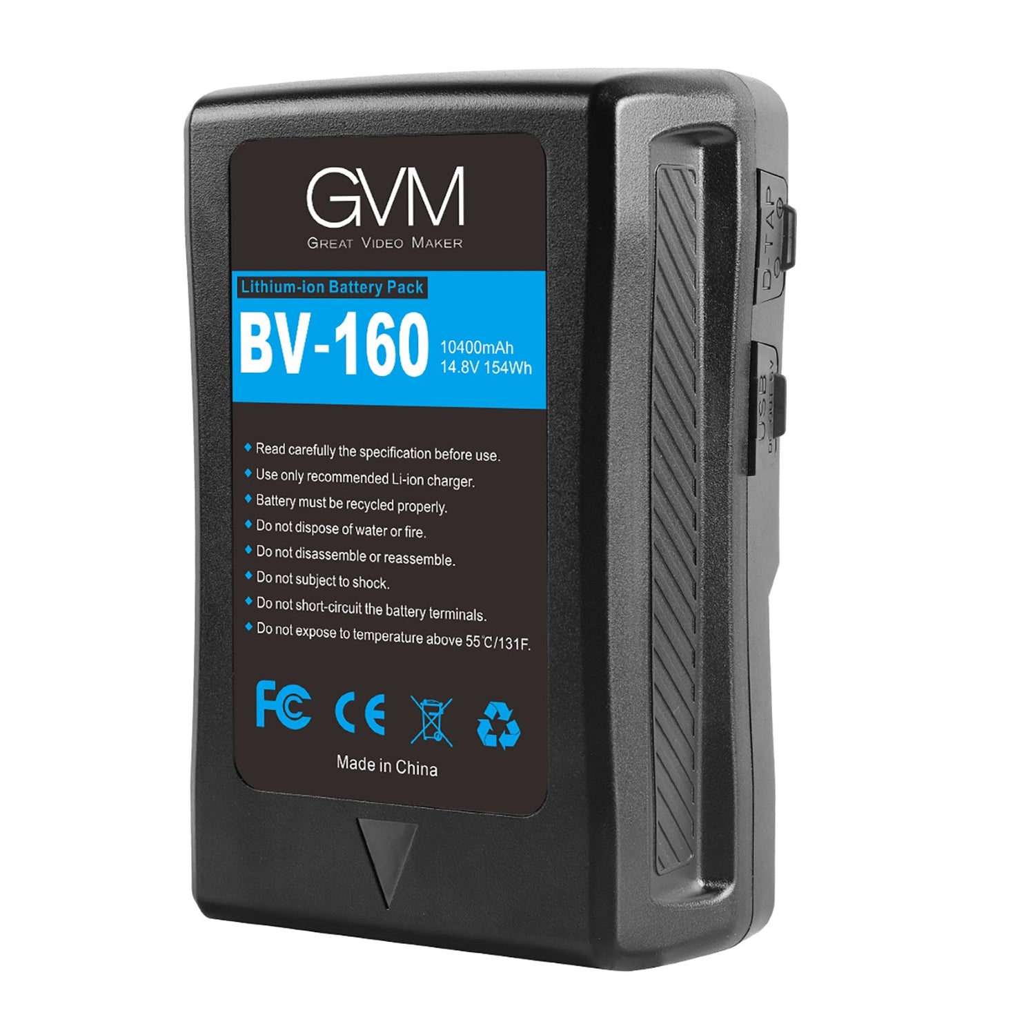 GVM BV-160 Battery both D-Tap and DC outputs - GVMLED