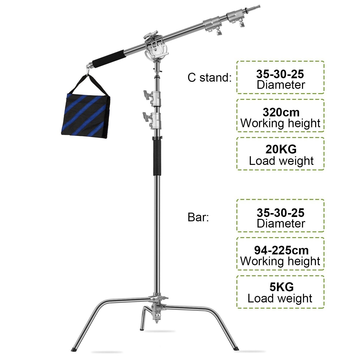 GVM C360 Turtle-Base C-Stand & Grip Arm Kit (10.5') - GVMLED
