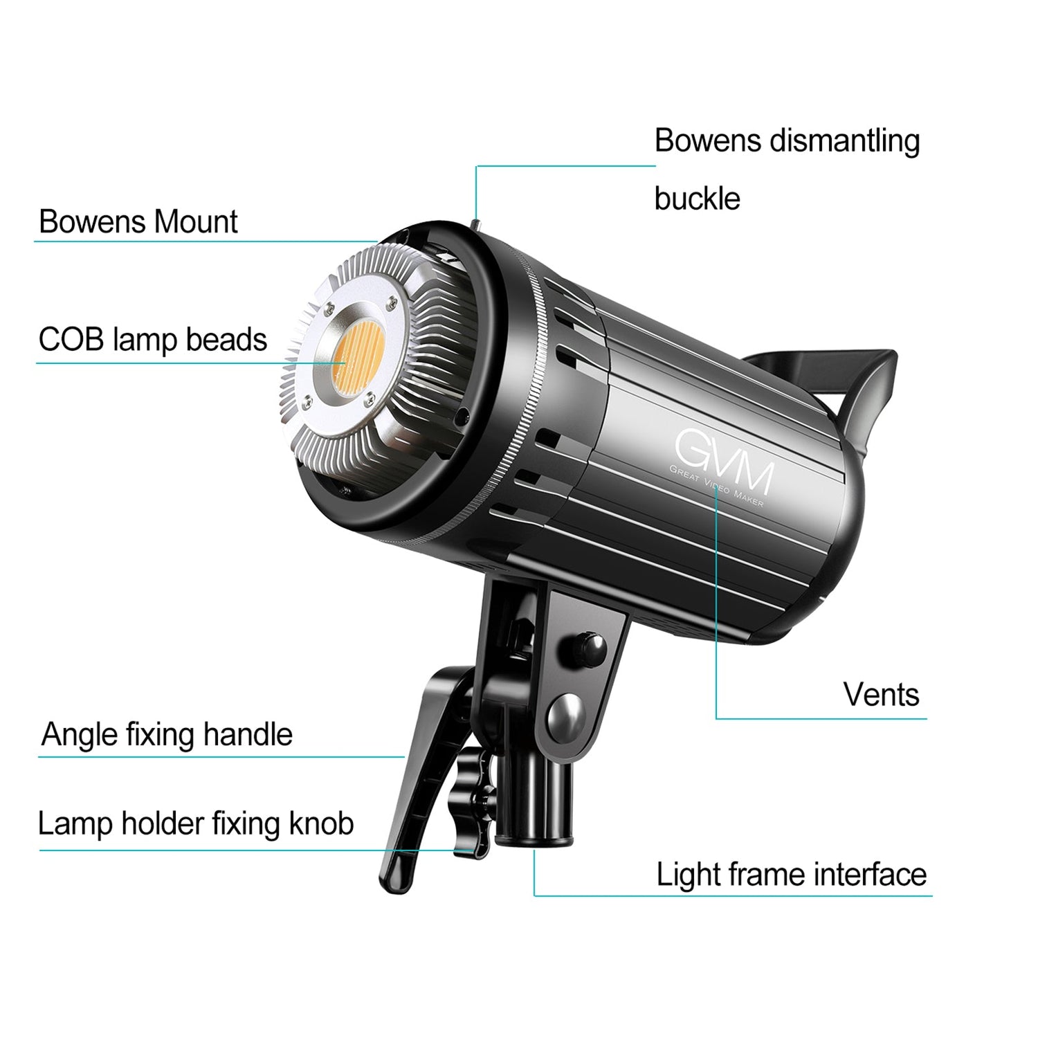 GVM-G100W 90W High Power LED Spotlight Bi-Color Studio Lighting Kit with Lantern Softbox - GVMLED
