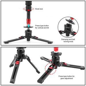 GVM G169 Carbon Fiber 4-Section Monopod with Video Fluid Head - GVMLED