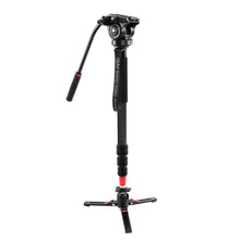 Load image into Gallery viewer, GVM  G175 Alluminum Alloy 5-Section Monopod with Video Fluid Head - GVMLED
