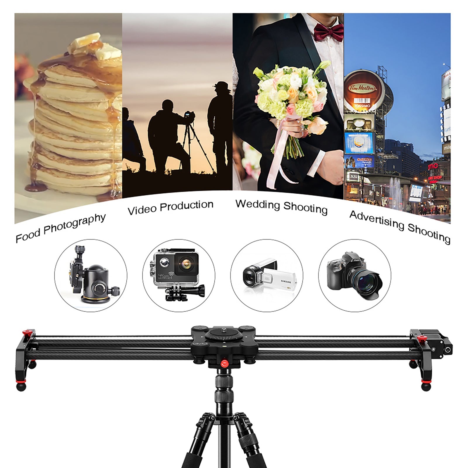 GVM GR-80QD Professional Video Carbon Fiber Motorized Camera Slider (3 –  GVMLED