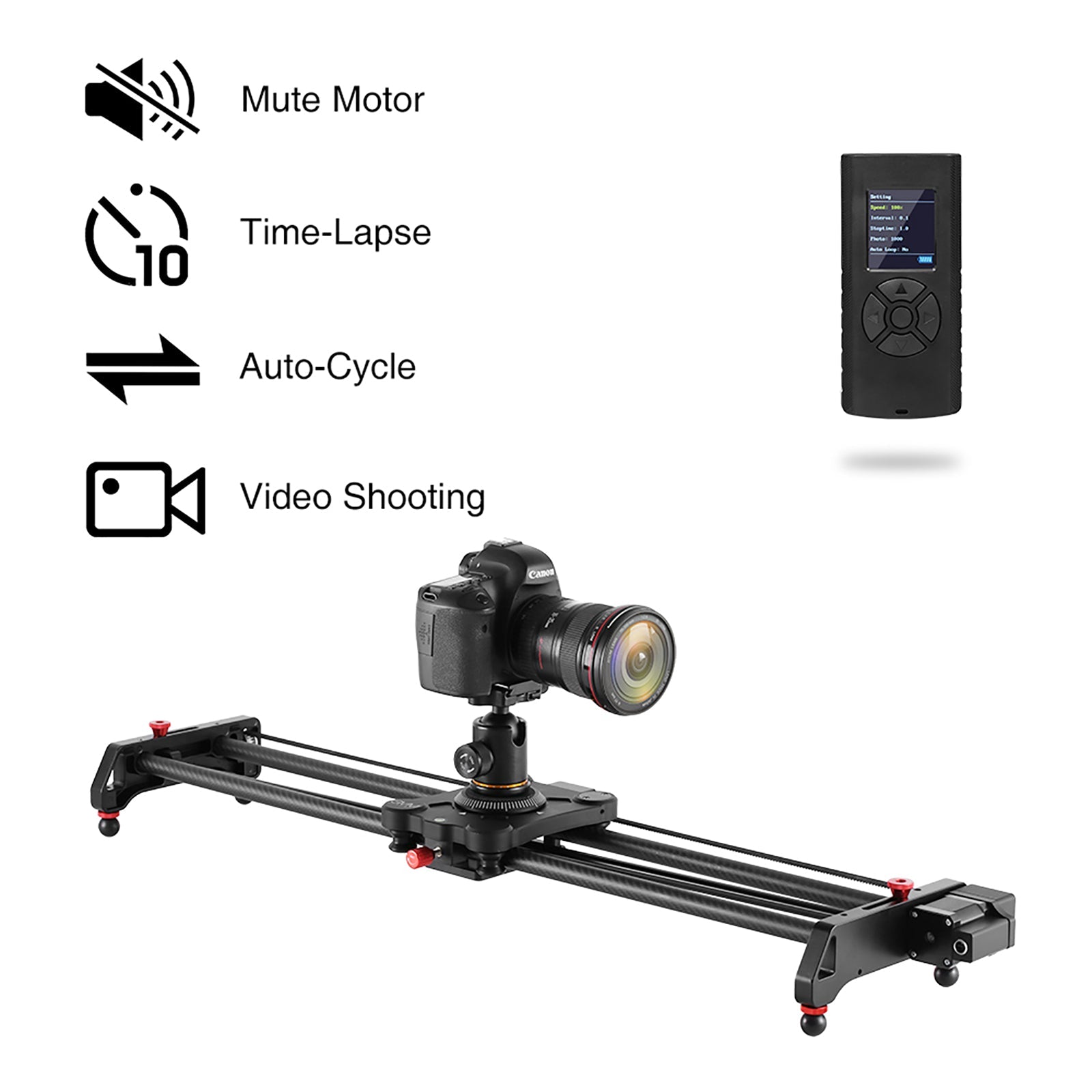 GVM GR-80QD Professional Video Carbon Fiber Motorized Camera Slider (3 –  GVMLED