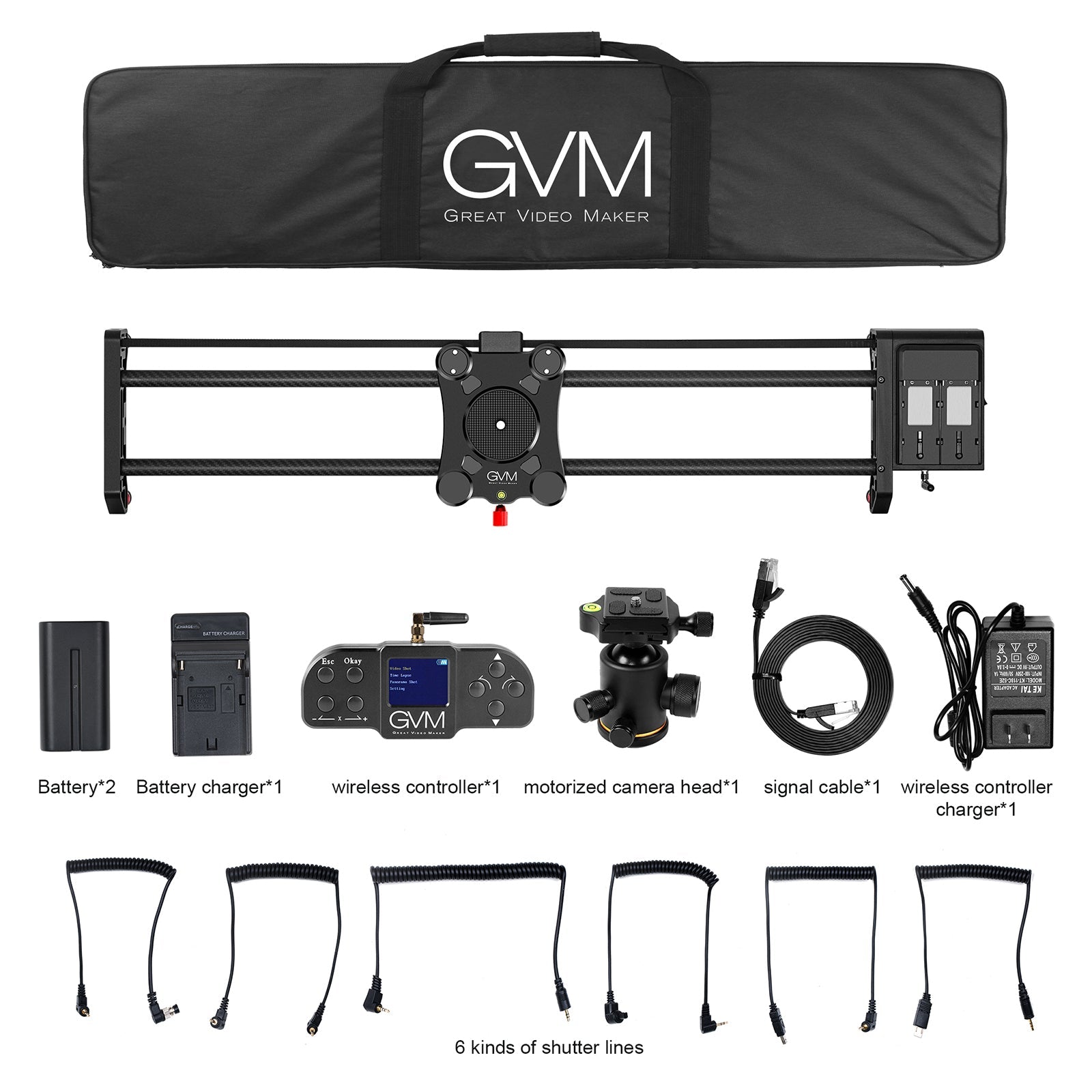 GVM GT-80WD Wireless Carbon Fiber Motorized Camera Slider - GVMLED