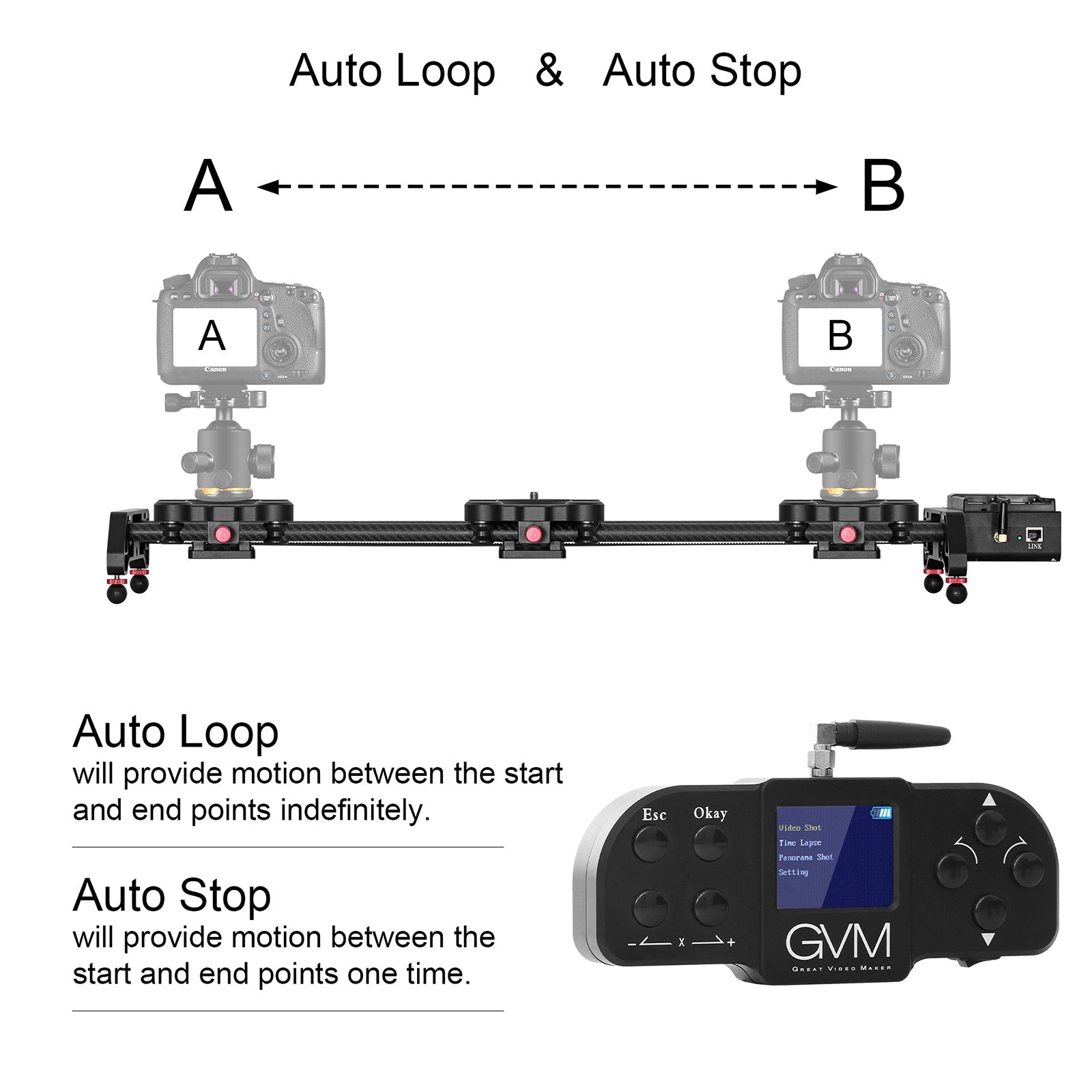 GVM GT-80WD Wireless Carbon Fiber Motorized Camera Slider - GVMLED