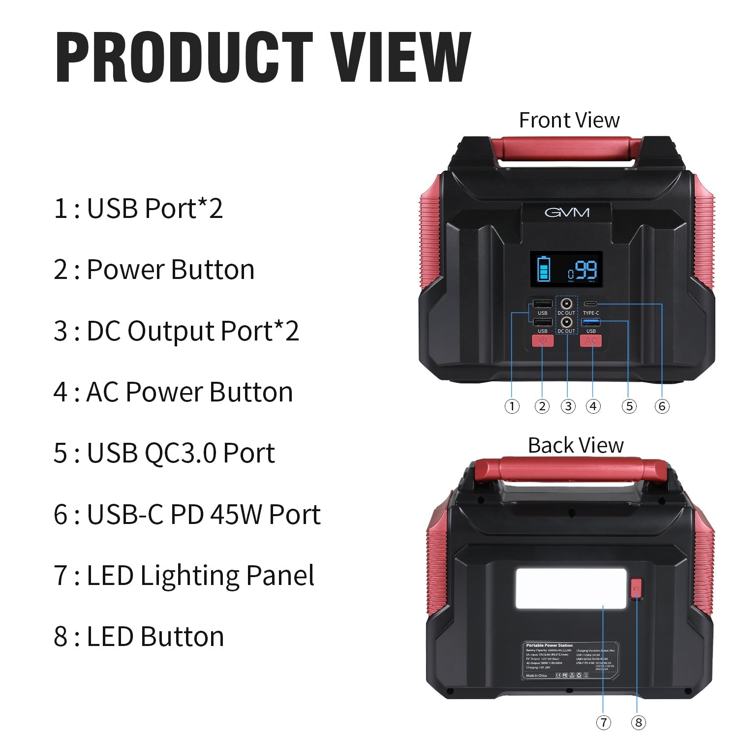 GVM H300W Portable Power Station - GVMLED