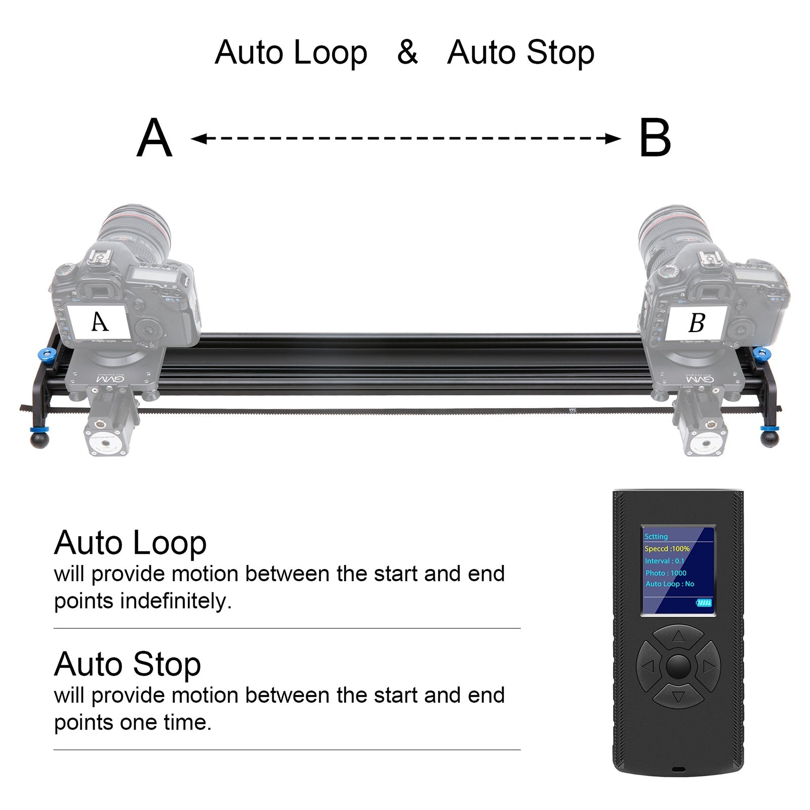 GVM J80D Aluminum Alloy Motorized Camera Slider (31") - GVMLED