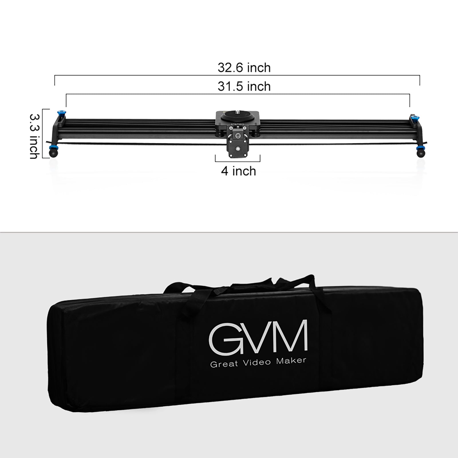 GVM J80D Aluminum Alloy Motorized Camera Slider (31") - GVMLED
