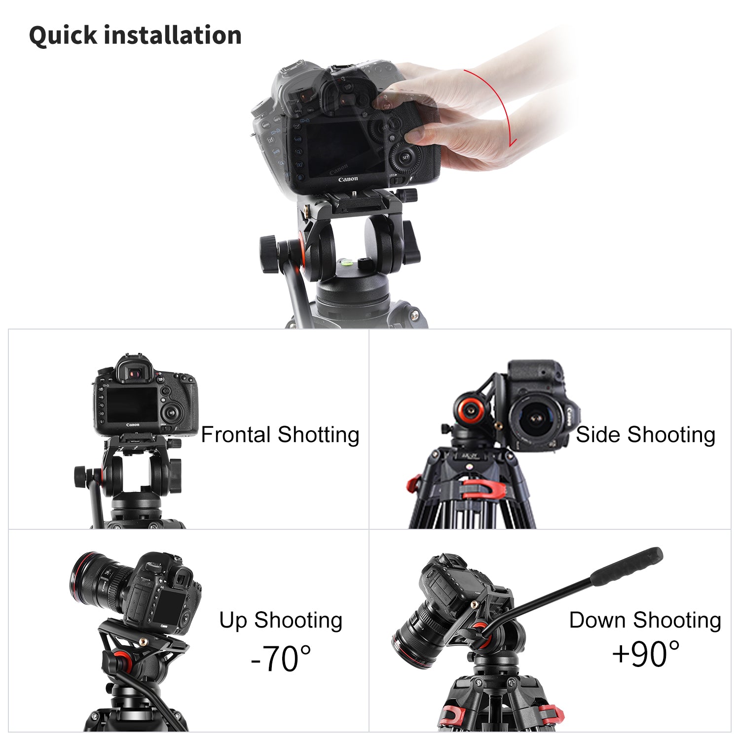GVM JJL-JY Video Tripod System with Fluid Head - GVMLED