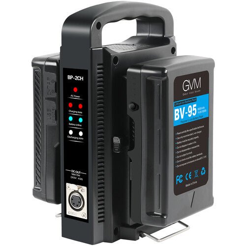 GVM Micro-Series BV-95 Li-Ion V-Mount 2-Battery with Dual Charger Kit - GVMLED