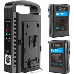 GVM Micro-Series BV-95 Li-Ion V-Mount 2-Battery with Dual Charger Kit - GVMLED