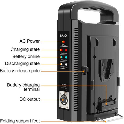 GVM Micro-Series BV-95 Li-Ion V-Mount 2-Battery with Dual Charger Kit - GVMLED