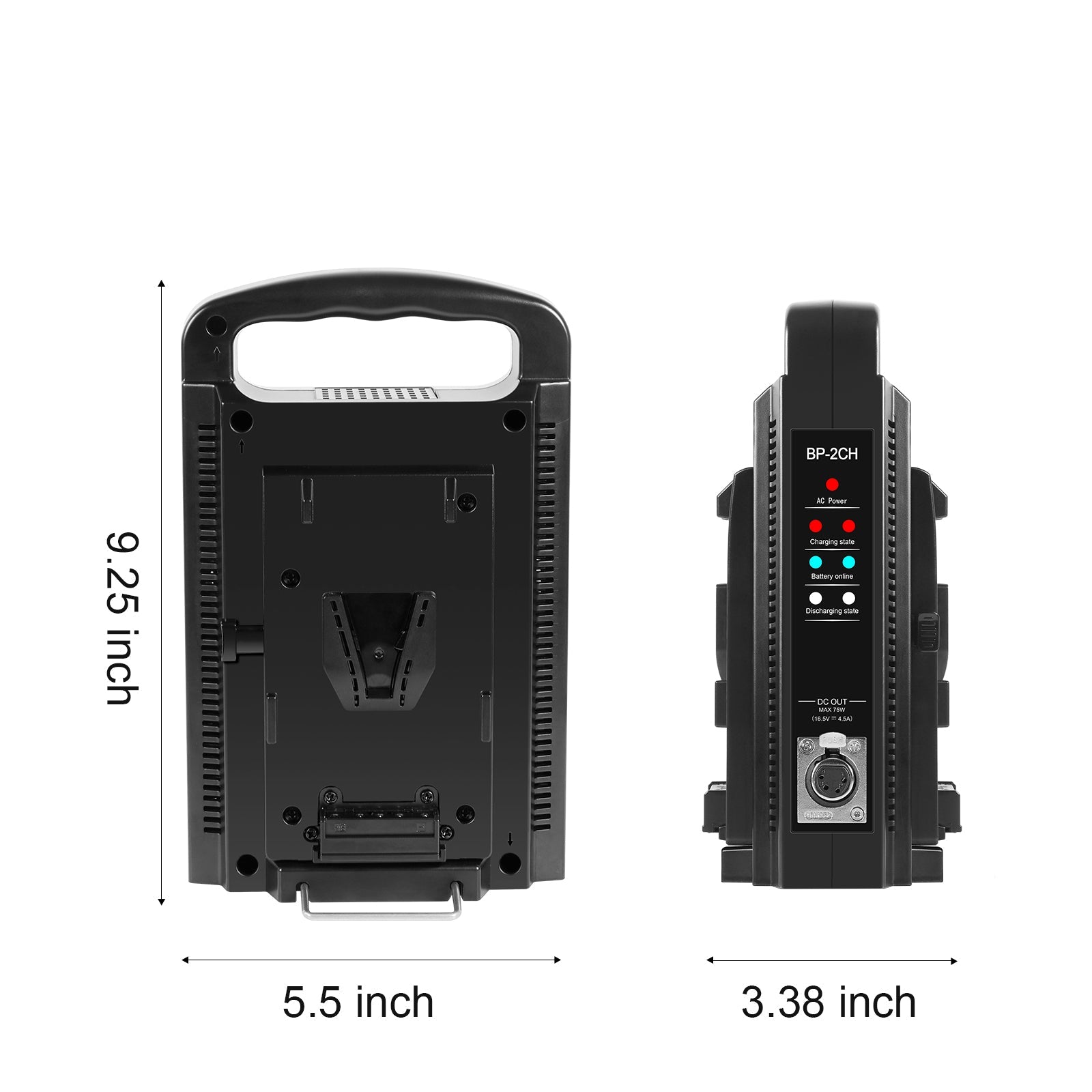 GVM Micro-Series BV-98 Li-Ion V-Mount 2-Battery with Dual Charger Kit - GVMLED