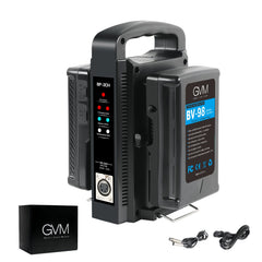 GVM Micro-Series BV-98 Li-Ion V-Mount 2-Battery with Dual Charger Kit - GVMLED