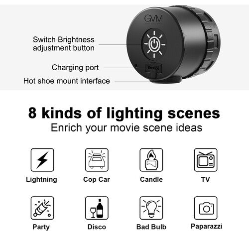 GVM Mini Waterproof RGB LED On-Camera Light - GVMLED