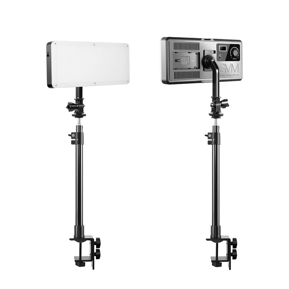 GVM On-Camera Bi-color LED Video Light 2-Light Kit with Bluetooth App Control & Power Supplies - GVMLED
