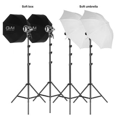 GVM P80S Spotlight 4-Light Kit with Umbrellas, Softboxes, and Backdrops - GVMLED