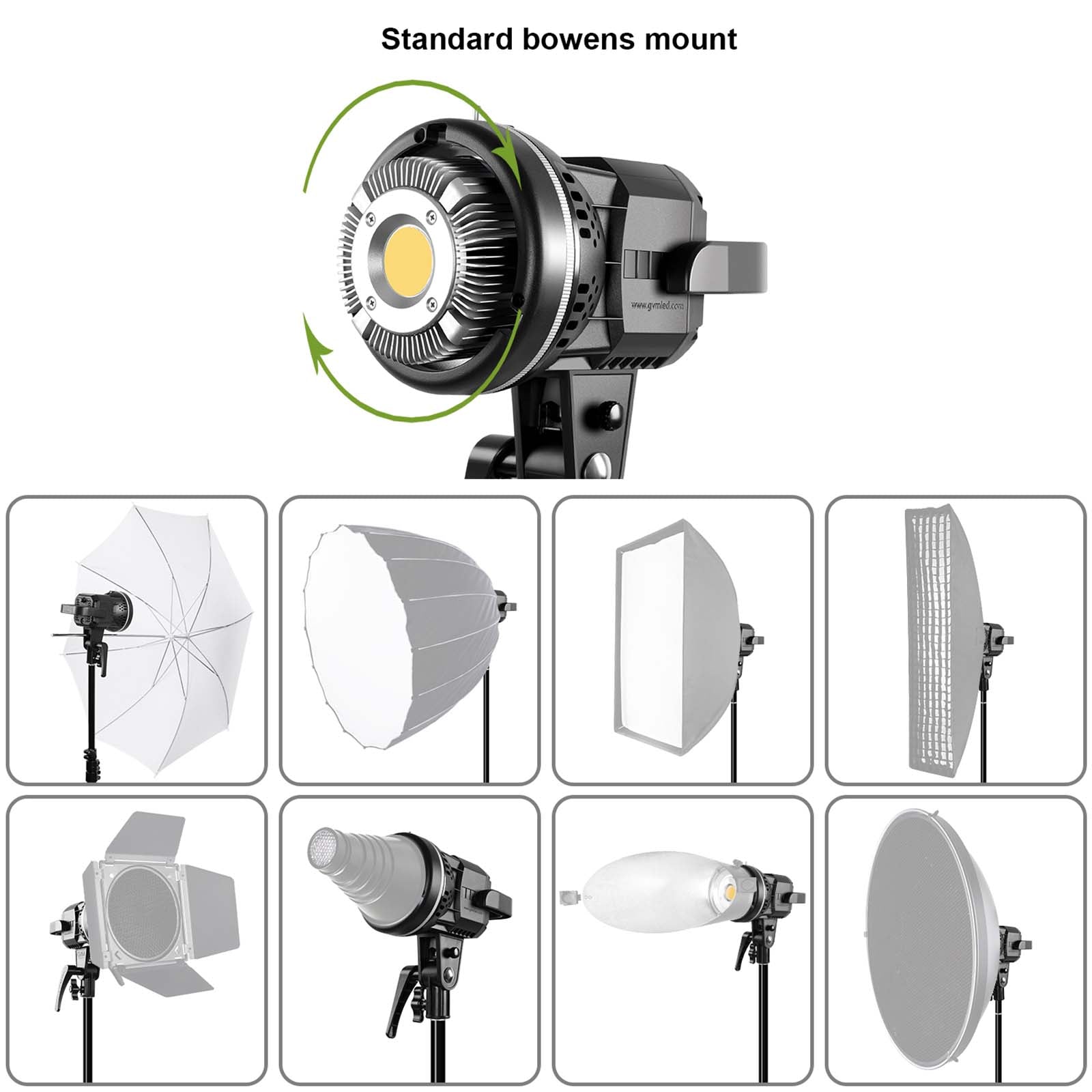 GVM P80S Spotlight 4-Light Kit with Umbrellas, Softboxes, and Backdrops - GVMLED