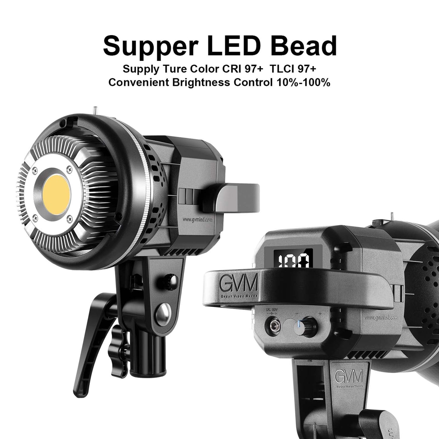 GVM P80S Spotlight Studio LED Video Light 2-Light-Kit - GVMLED