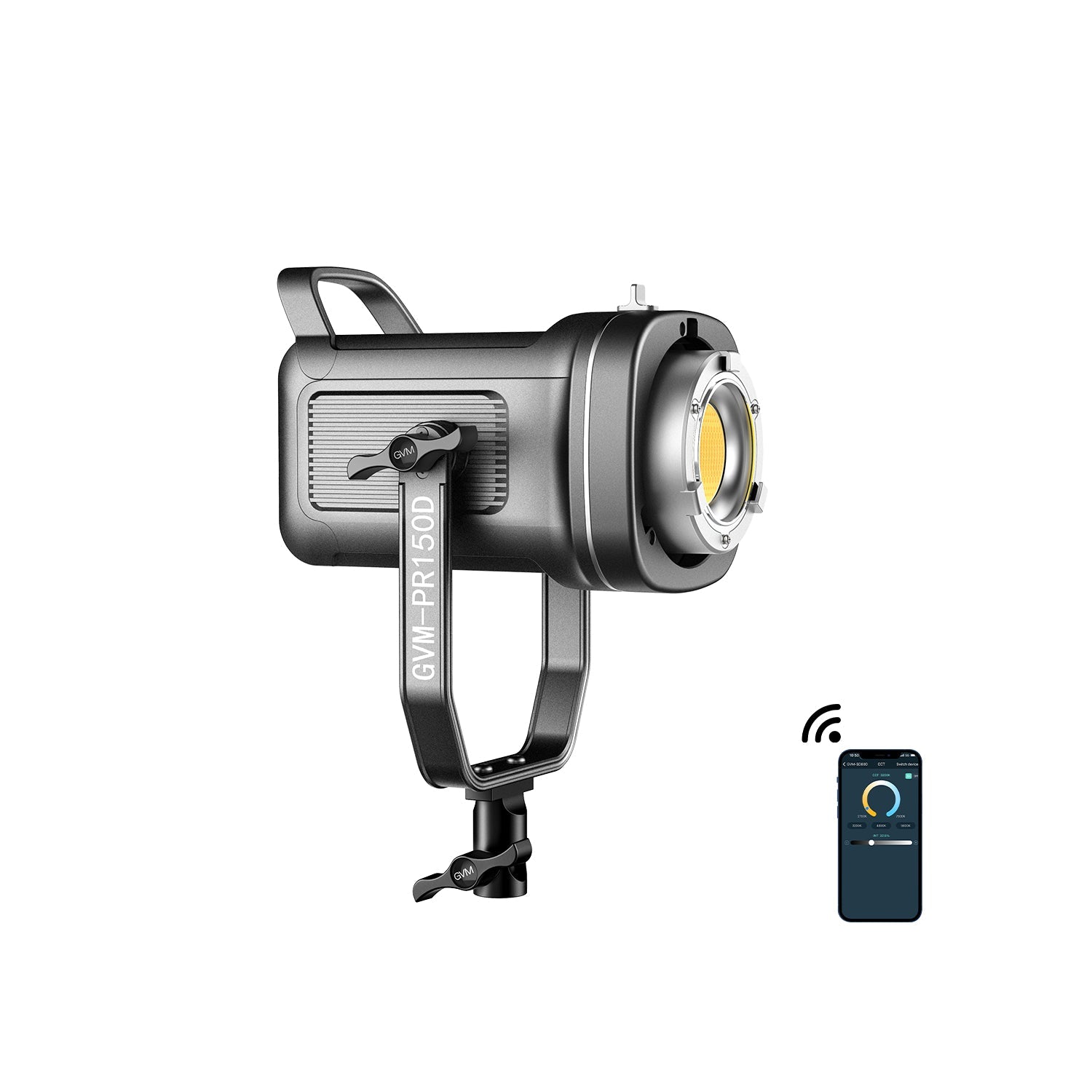 GVM PR150D 150W High Power LED Spotlight Bi-Color Studio Lighting Kit with Softbox - GVMLED