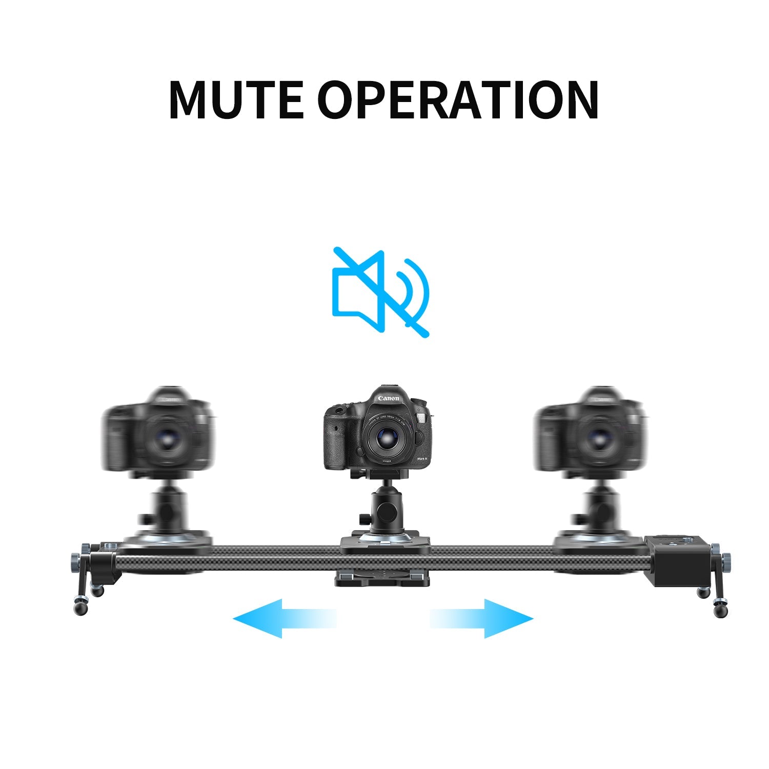 GVM Professional Brushless 2 Axis Carbon Fiber Motorized Camera Slider (32") - GVMLED