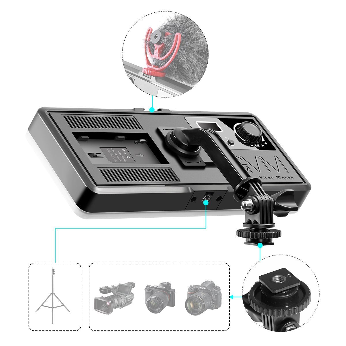 GVM RGB20W On-Camera RGB LED Video Light with Bluetooth APP Control - GVMLED