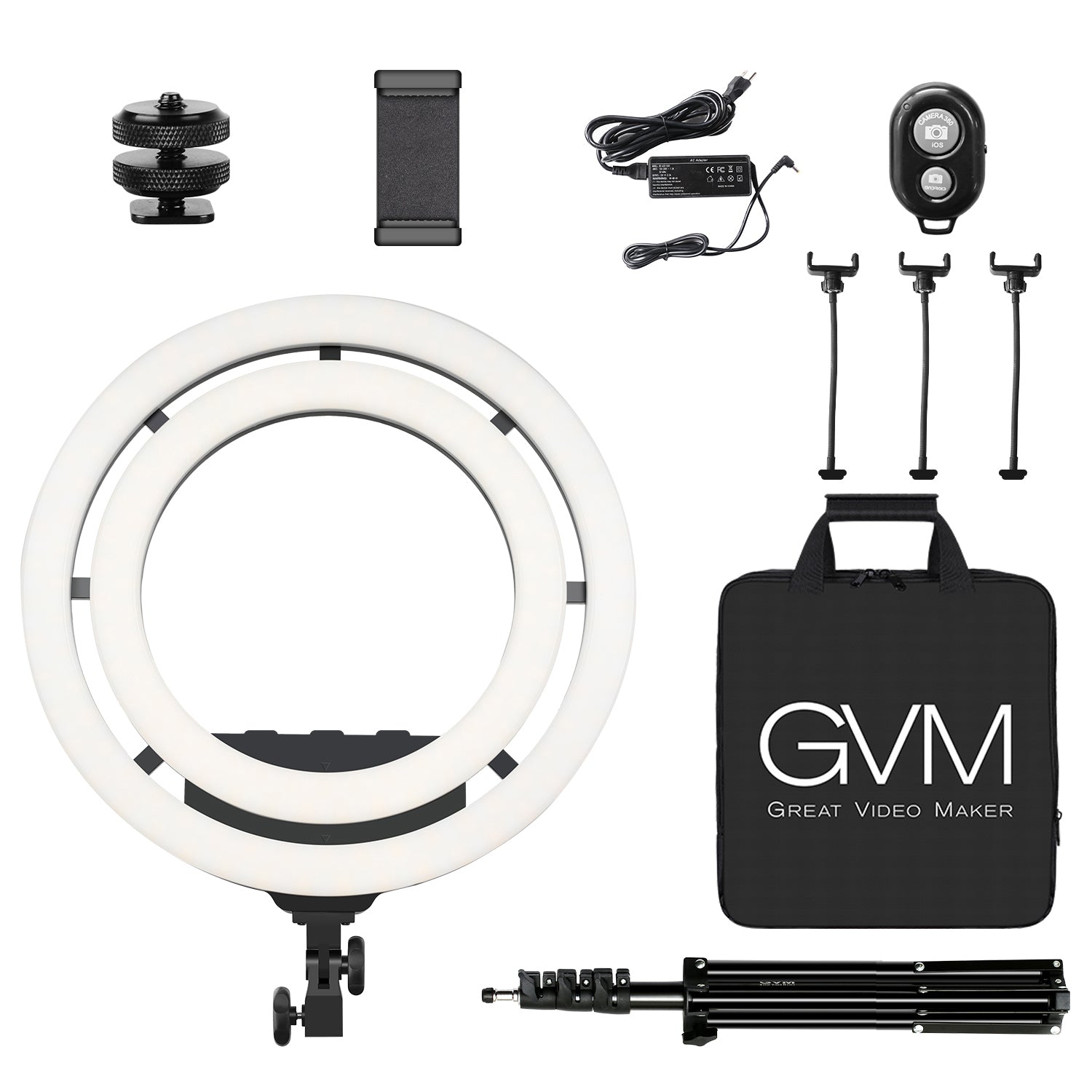 GVM Ring18 50W High Power Bi Color RGB Ring Light Kit 18