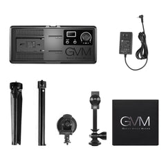 GVM-S20WB1L Dual-Light Set - Bi-Color Temperature On-Camera Lights - Adapter (9V/3A) 2m Cable Length - Desktop Stand - GVMLED