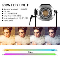 GVM SD600D Color Led Video Lights High Power Studio Spot Light - GVMLED