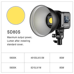 GVM SD80S 80w Spoltlight Daylight Can use Battery - GVMLED
