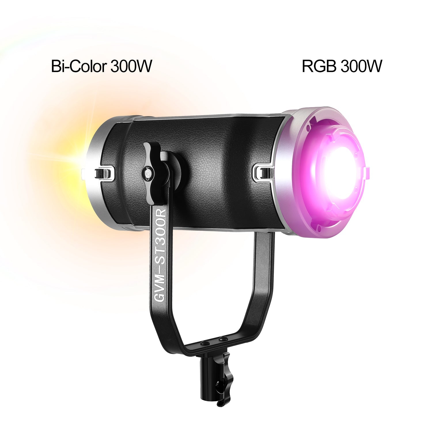 GVM-ST300R 300W Led Video Light RGB+Bi-Color Double Sided Daylight Balanced COB Light - GVMLED