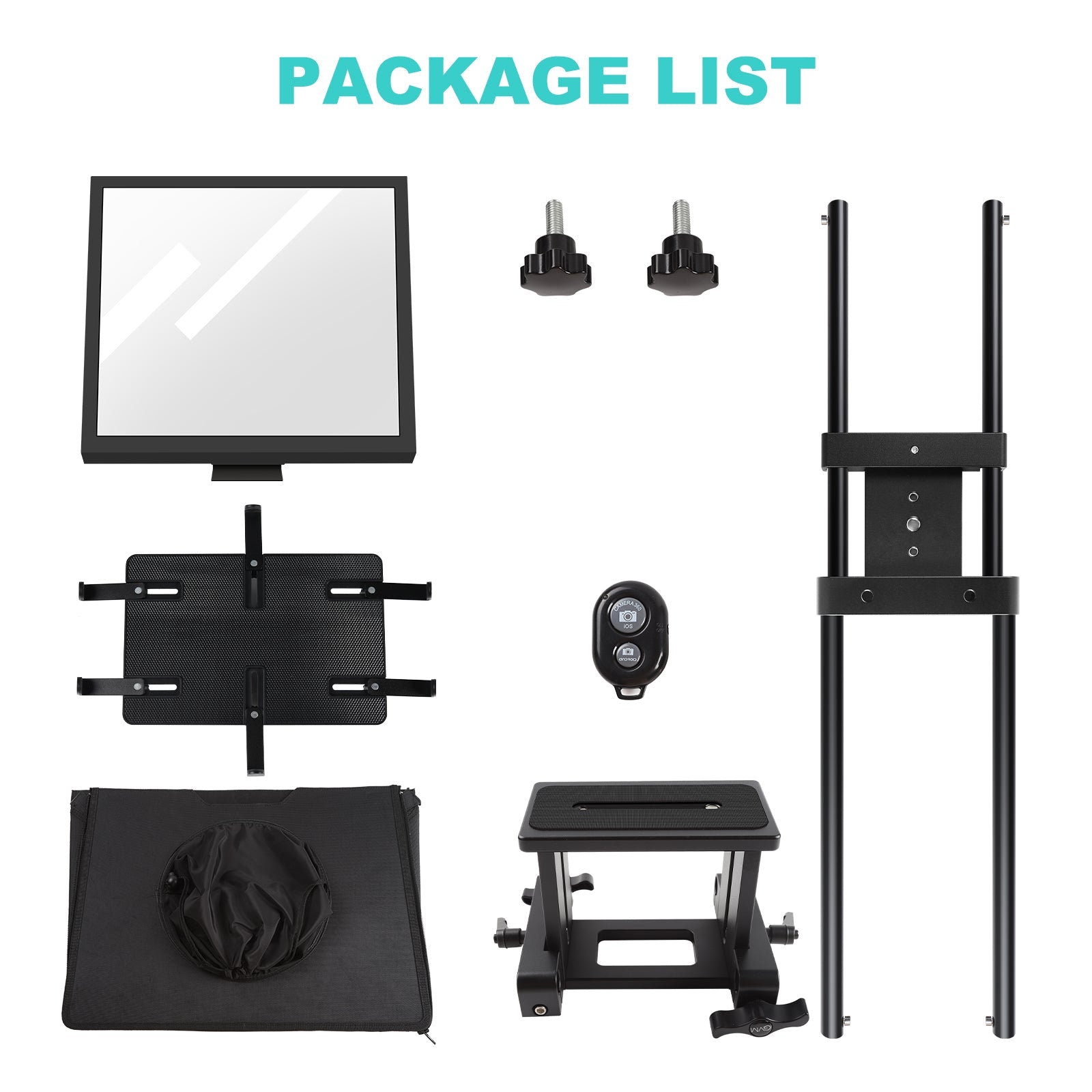 GVM TQ-L Teleprompter for Tablets and Smartphones with Bluetooth Remote and App - GVMLED