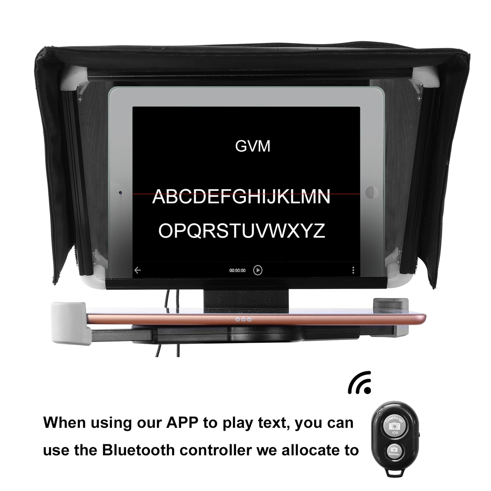 GVM TQ-M Teleprompter for iPad Tablet & Smartphone with Bluetooth APP Control - GVMLED