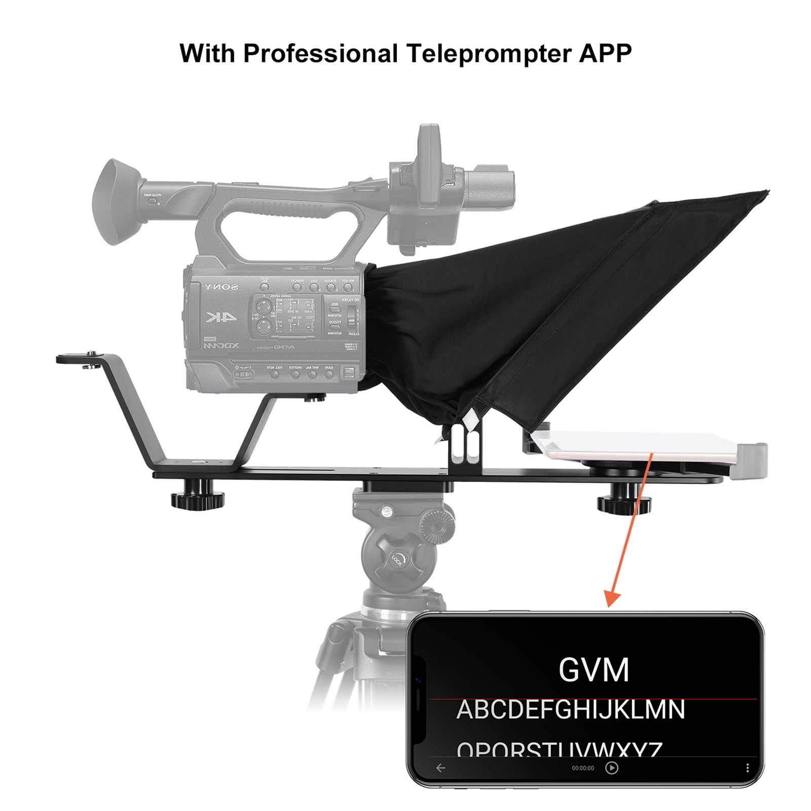 GVM TQ-M Teleprompter for iPad Tablet & Smartphone with Bluetooth APP Control - GVMLED