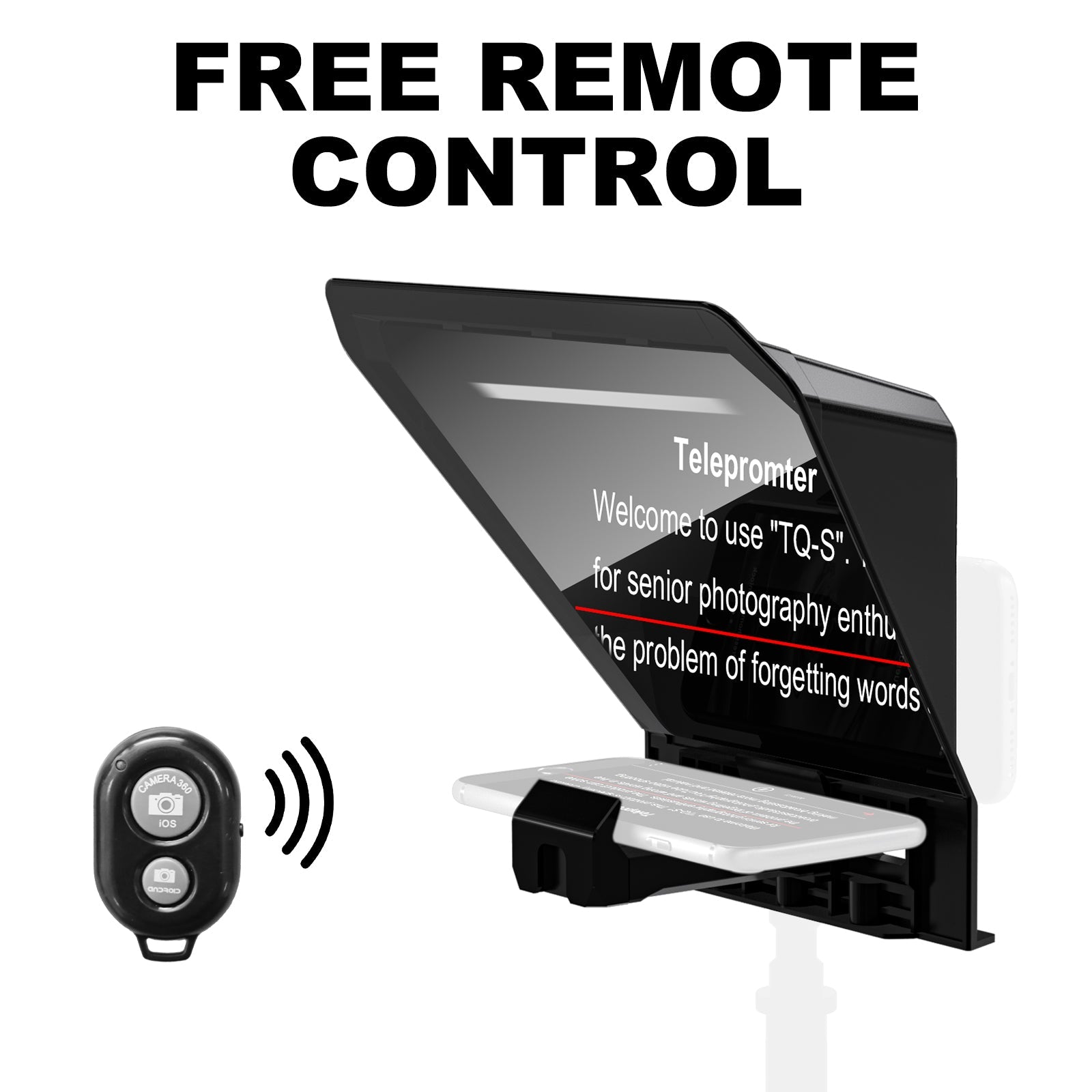 GVM TQ-S Teleprompter for iPad Tablet & Smartphone with Bluetooth APP Control - GVMLED