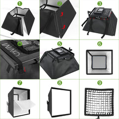 GVM Video Light Softbox for 672S/MB832/50RS/520LS/ and 1200D Series LED Lights (14.9"x 15.7") - GVMLED