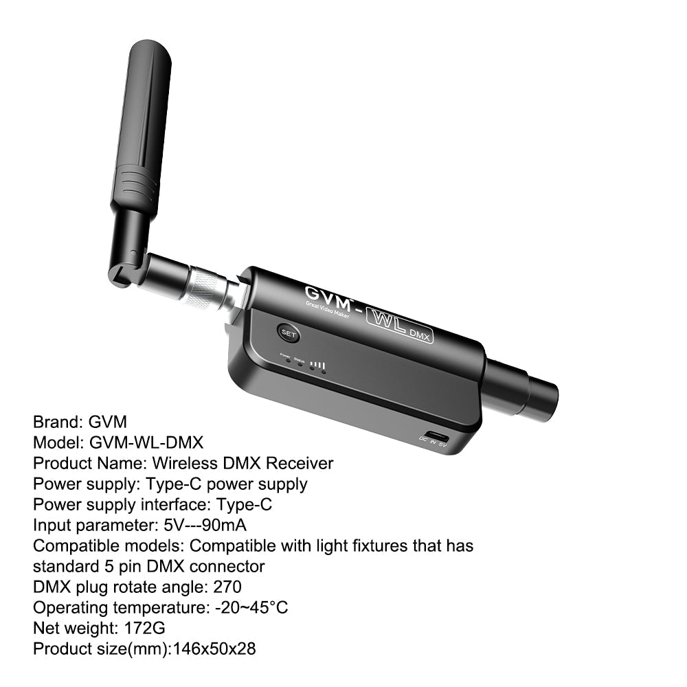 GVM Wireless DMX Receiver - GVMLED