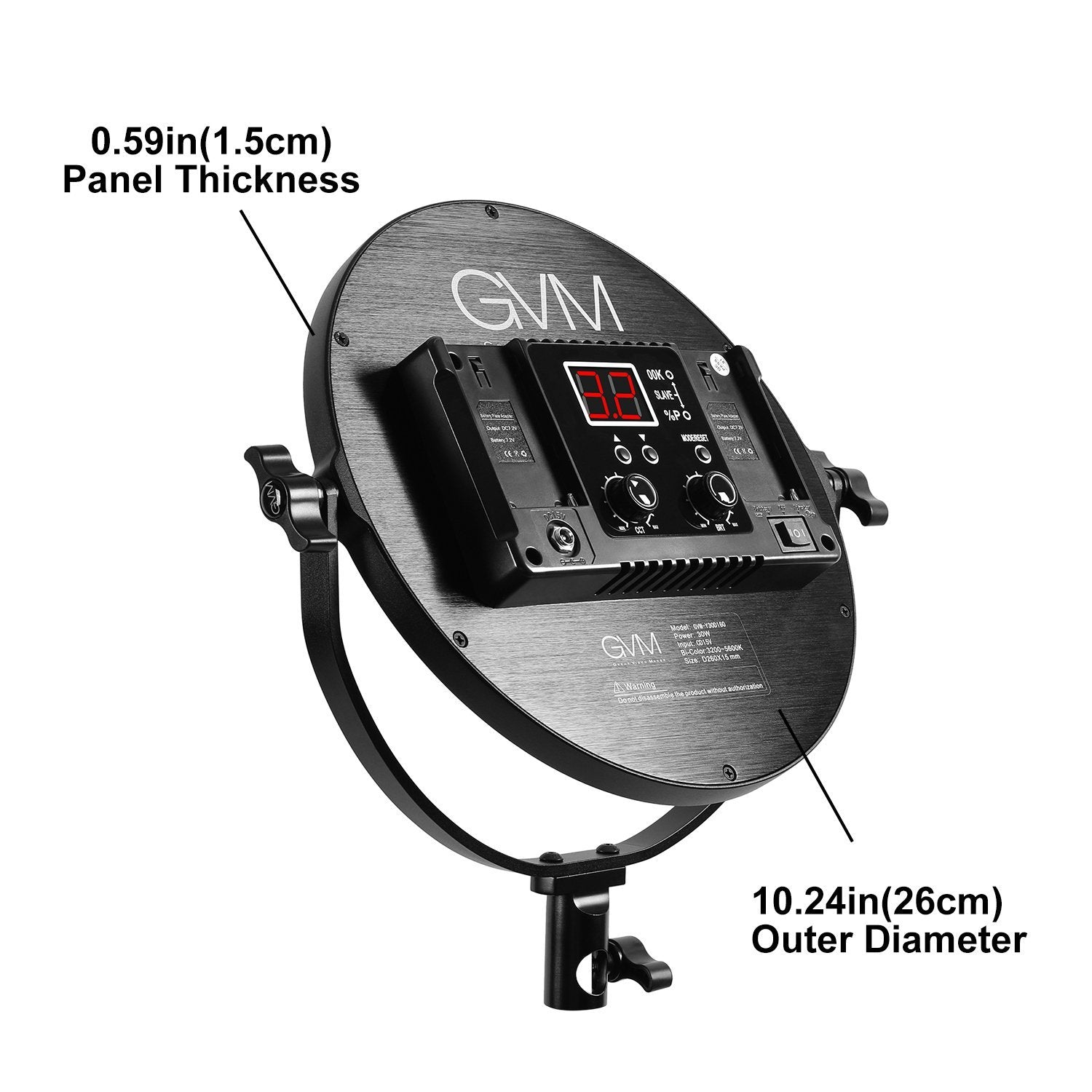 GVM Y30D160 Bi-Color LED Video Edge Light (10") - GVMLED